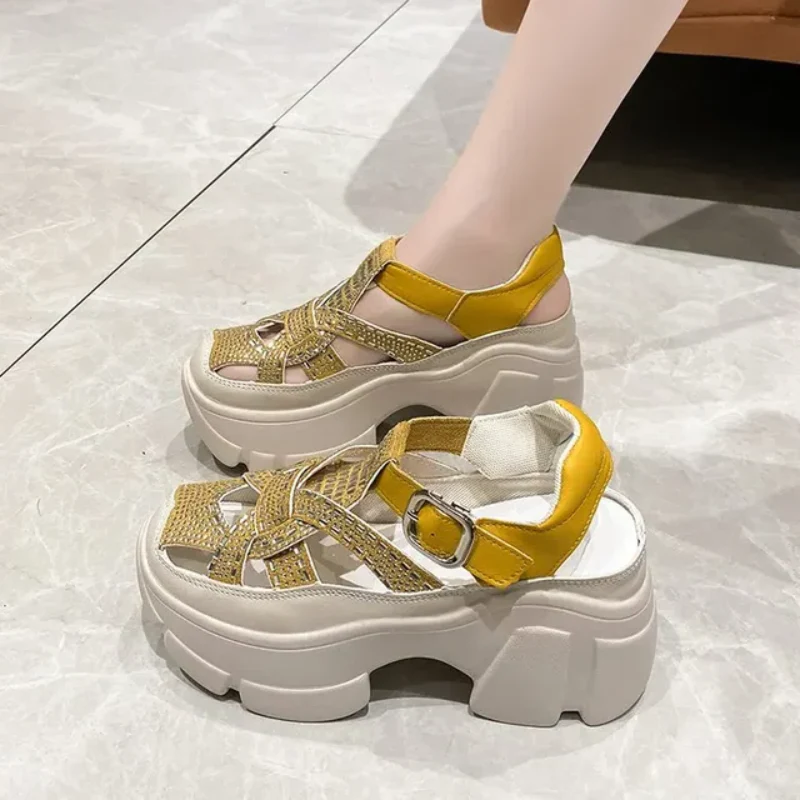 HueHaven Rhinestone Chunky Sandals - Image 6