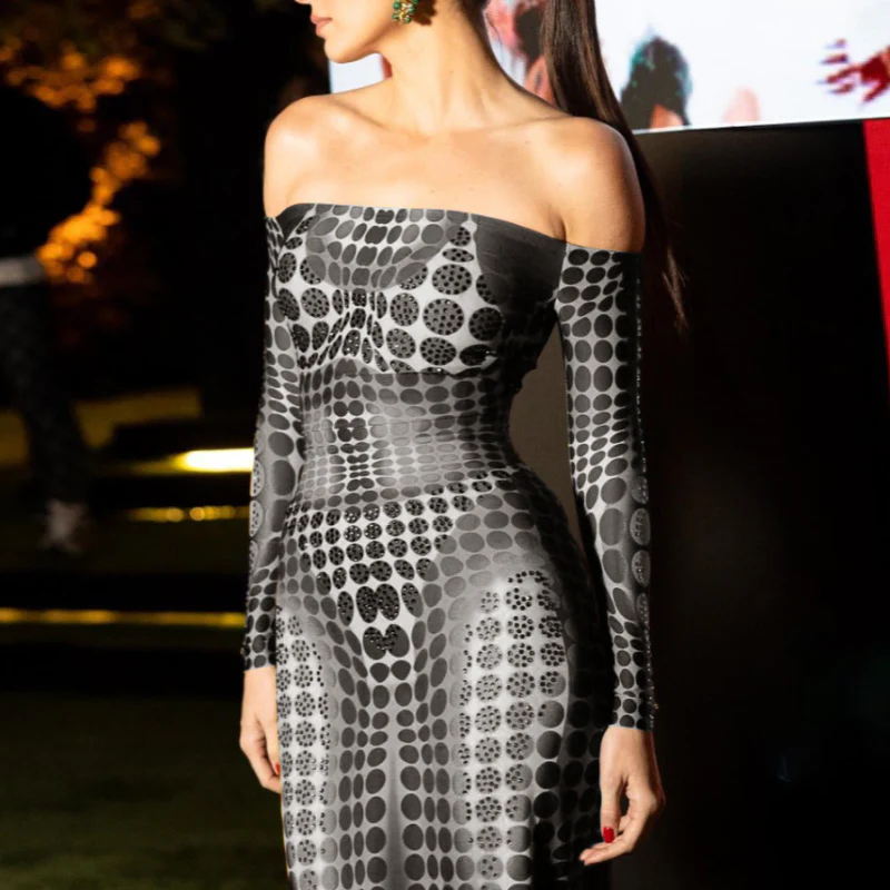 Hypnotic Print Party Dress - Image 2