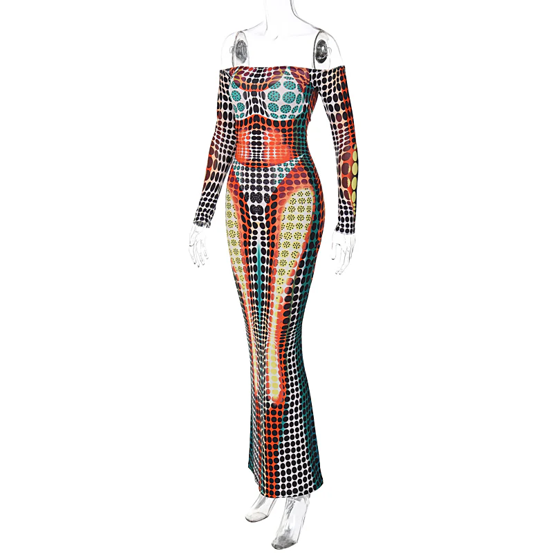 Hypnotic Print Party Dress - Image 7