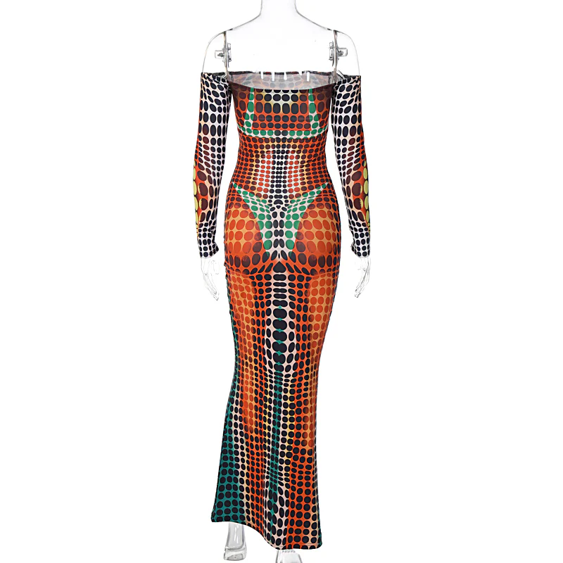 Hypnotic Print Party Dress - Image 8