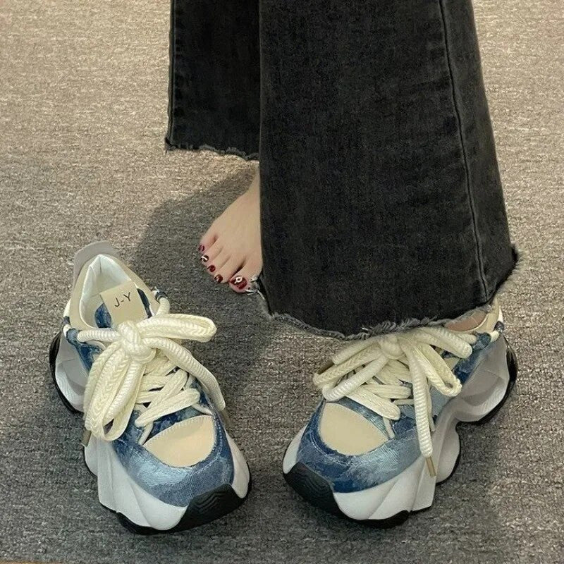 Invista Denim Chunky Sneakers - Image 4