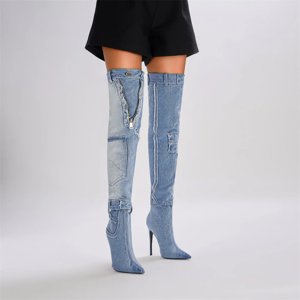 Jackson High Denim Heels - Image 4