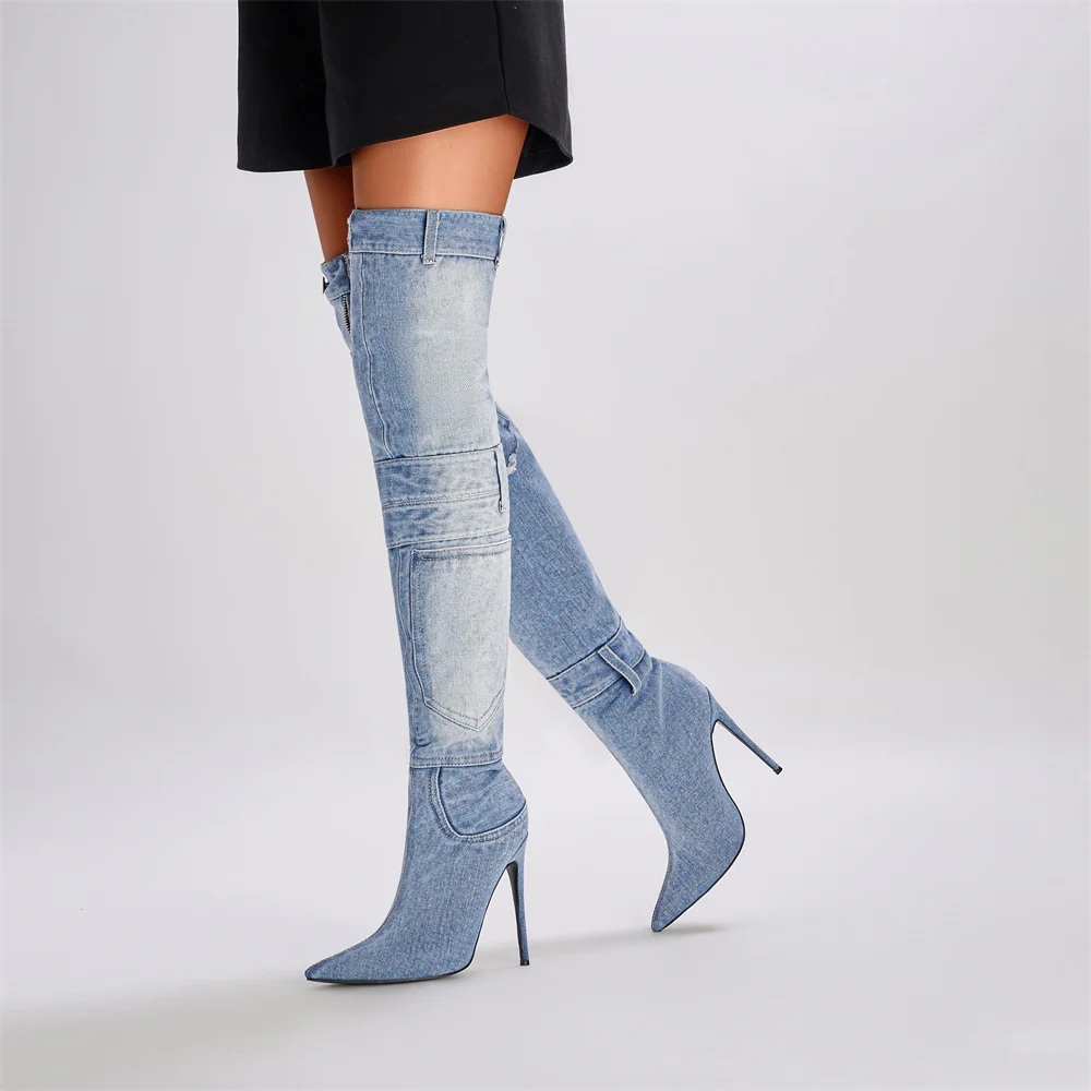 Jackson High Denim Heels - Image 5