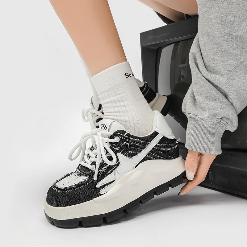 Jordi Platform Denim Sneakers - Image 4