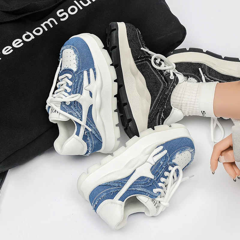 Jordi Platform Denim Sneakers - Image 9