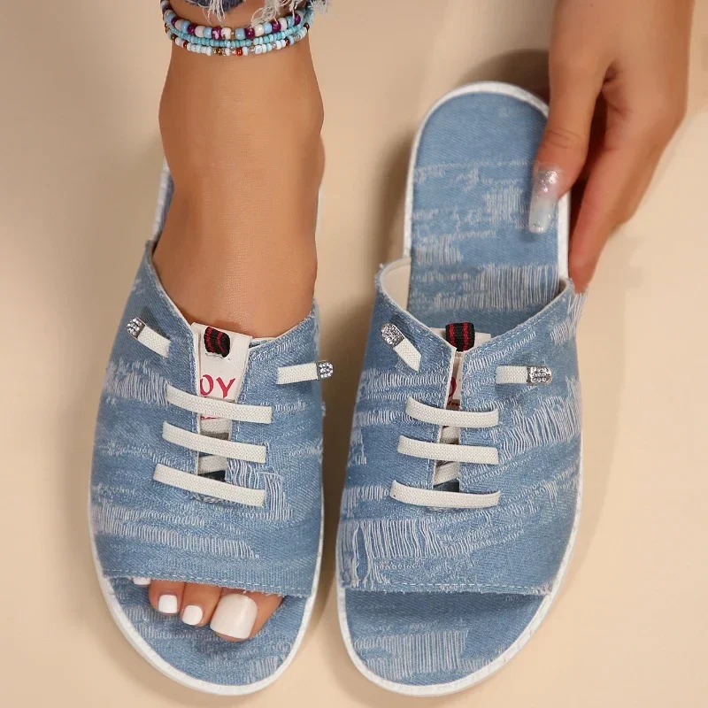 Lexy Urban Denim Slippers - Image 2