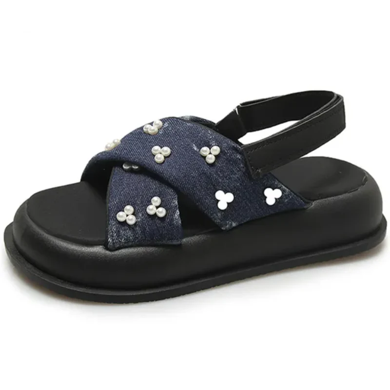 Liana Denim Summer Sandals - Image 2