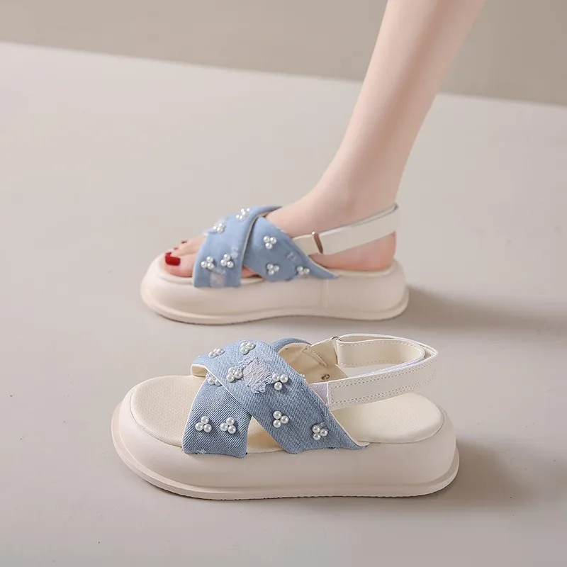 Liana Denim Summer Sandals - Image 4