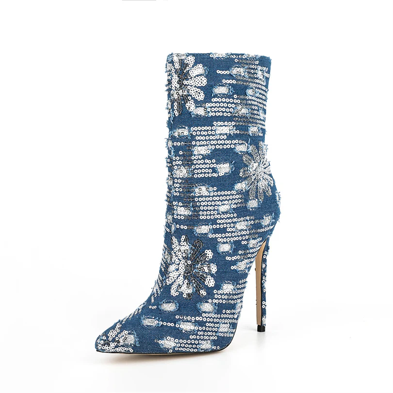Luna Denim High Heels - Image 2