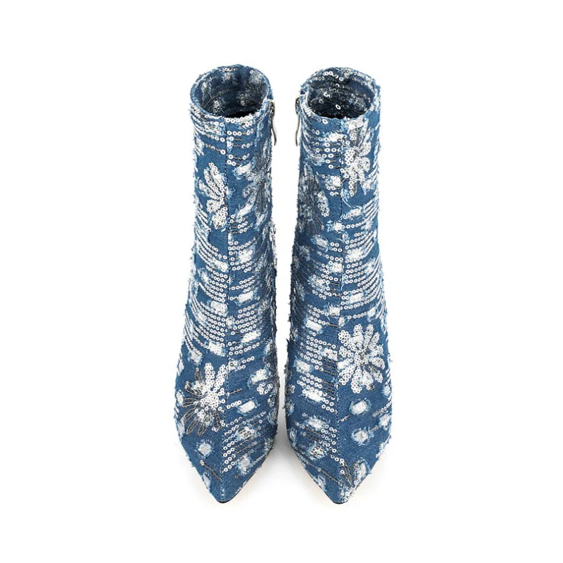 Luna Denim High Heels - Image 8