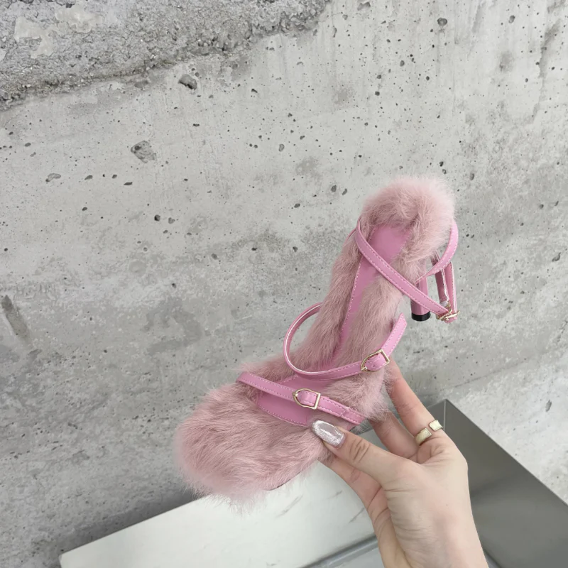 Mandy Fuzzy Sandals - Image 2