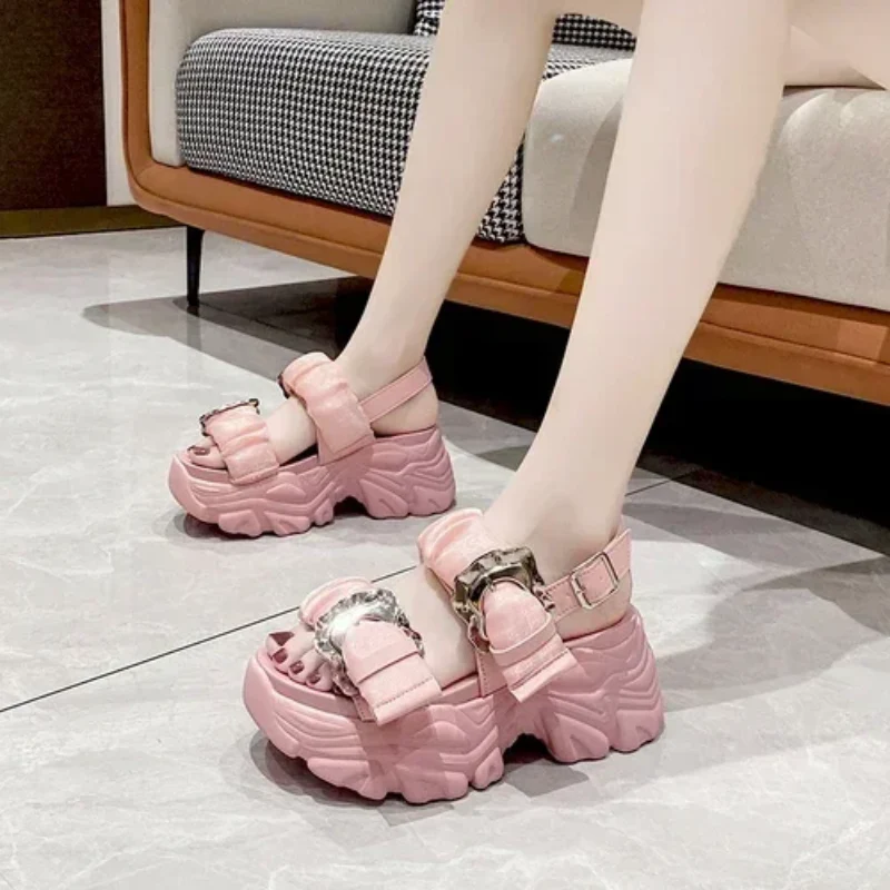 Maria Rhinestone Platform Sandals - Image 3