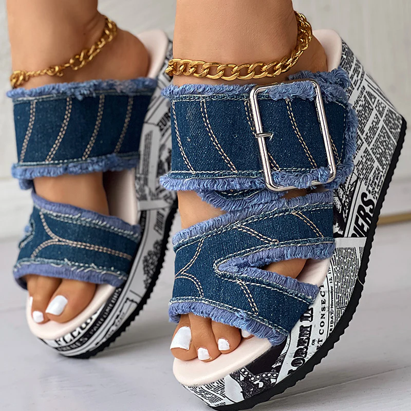 Marseille Denim Top Slippers - Image 2