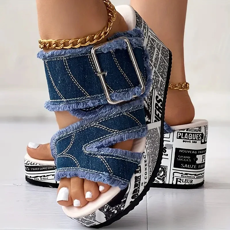 Marseille Denim Top Slippers - Image 3