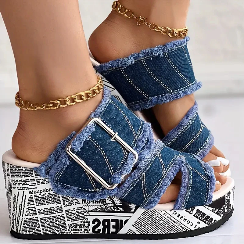 Marseille Denim Top Slippers - Image 4
