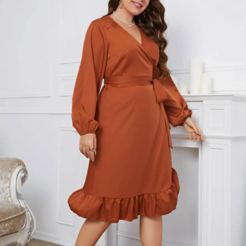 Miranda Wrap Belted Midi Dresses - Image 2