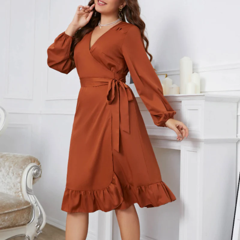 Miranda Wrap Belted Midi Dresses - Image 3