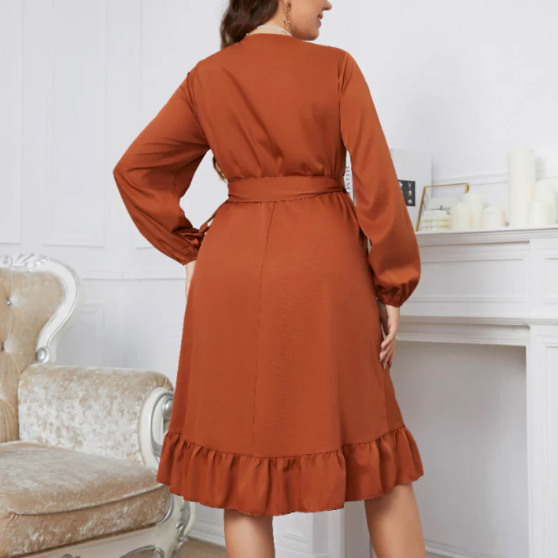 Miranda Wrap Belted Midi Dresses - Image 4