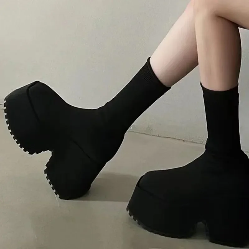 Obsidian Allure Sock Boots - Image 2