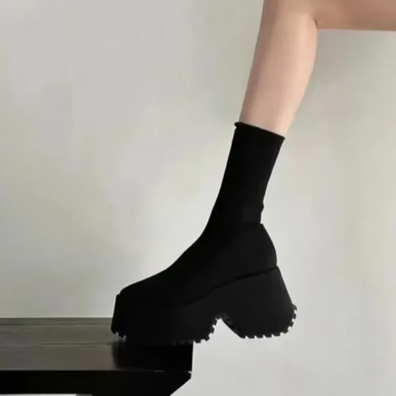 Obsidian Allure Sock Boots - Image 3