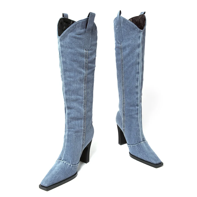 Oklahoma Denim High Boots - Image 2