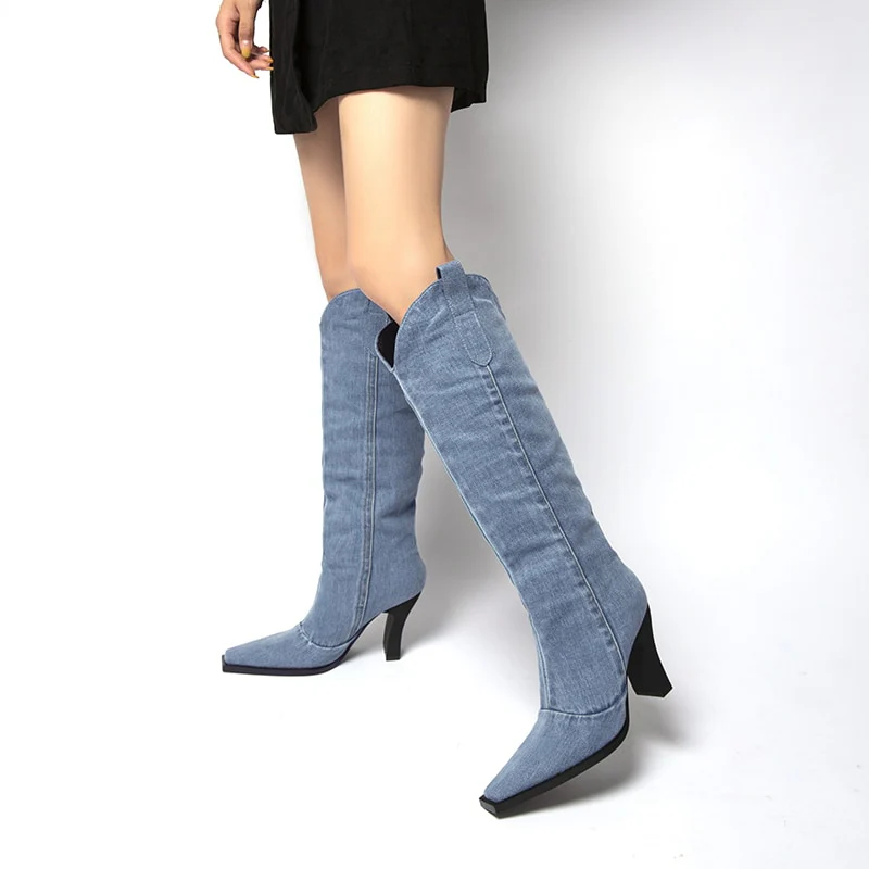 Oklahoma Denim High Boots - Image 5