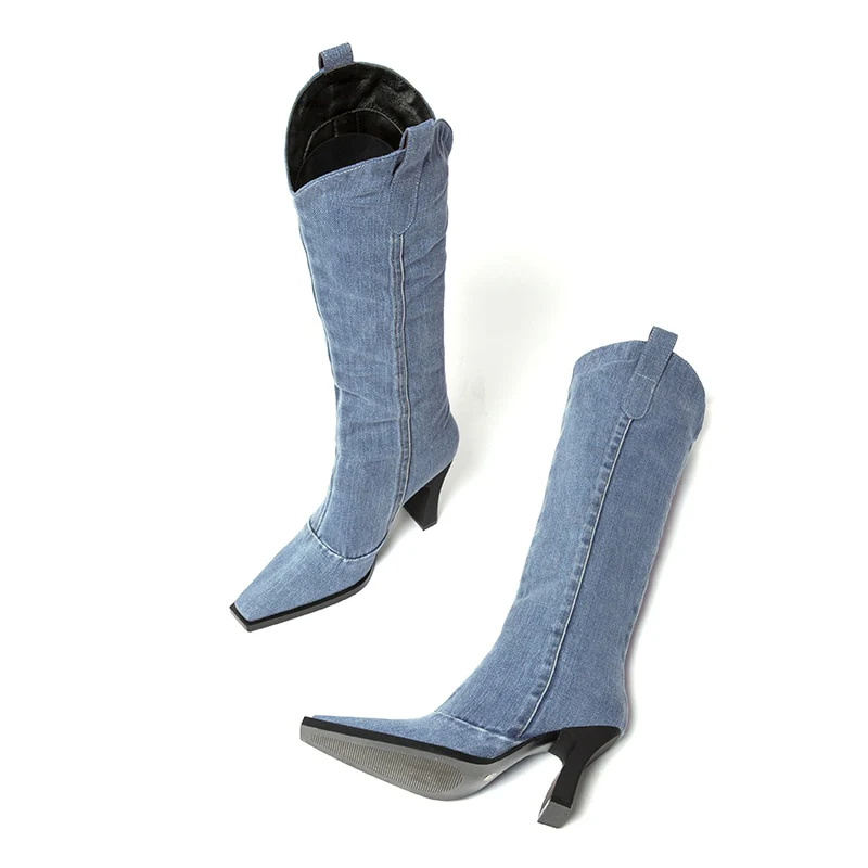 Oklahoma Denim High Boots - Image 6