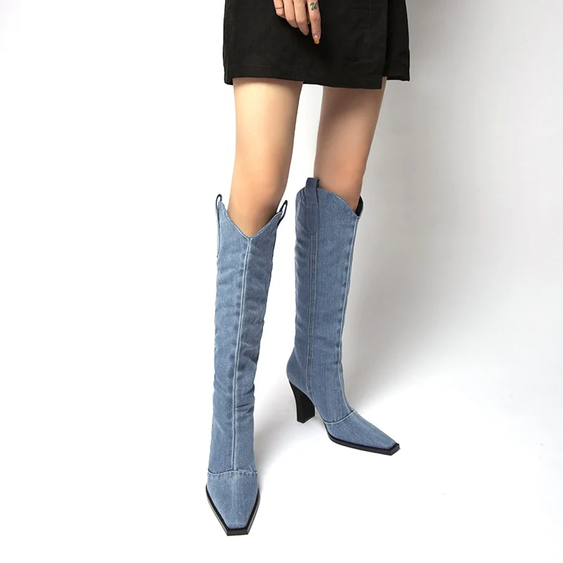 Oklahoma Denim High Boots - Image 7