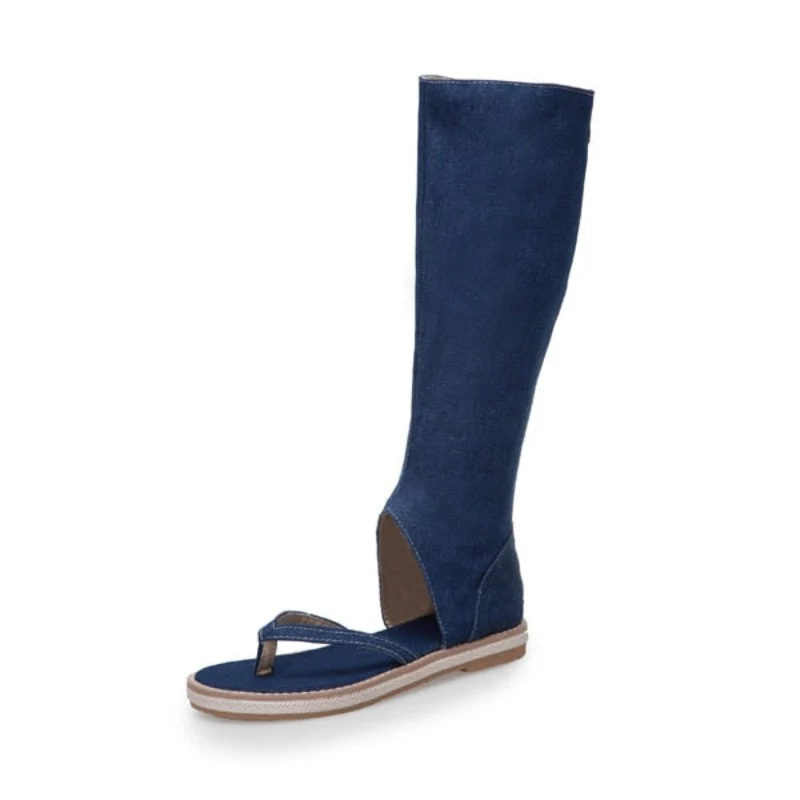 Olivia Denim Gladiator Sandals - Image 2