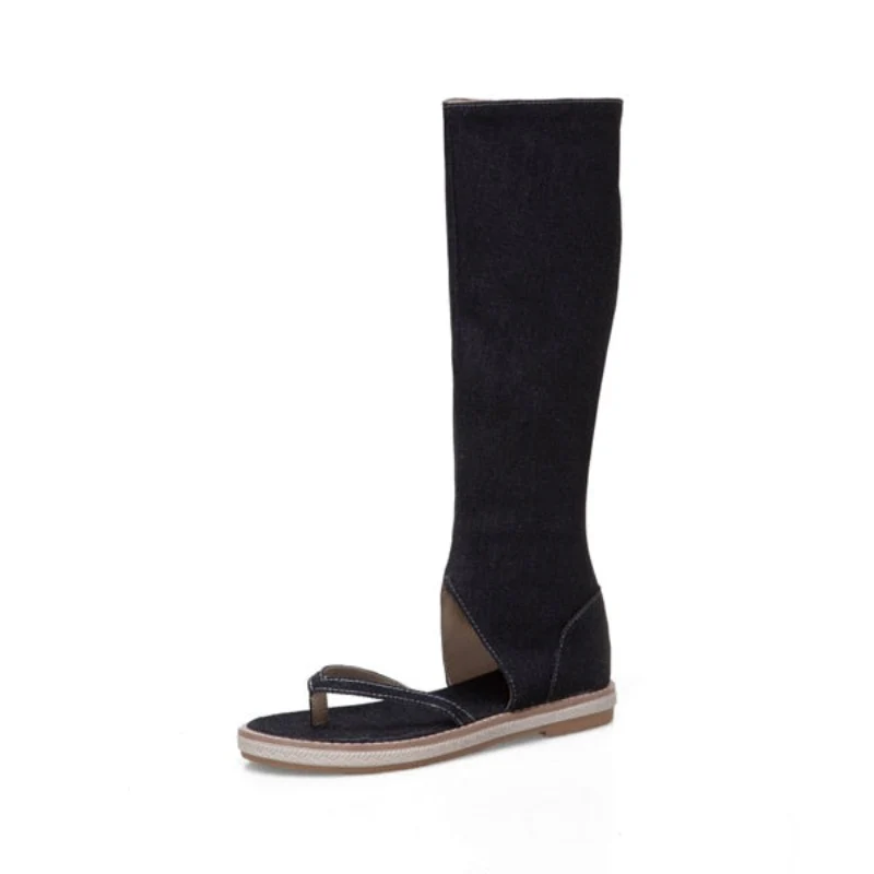 Olivia Denim Gladiator Sandals - Image 3