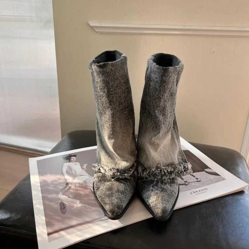 Outlaw Denim Cowboy Boots - Image 3