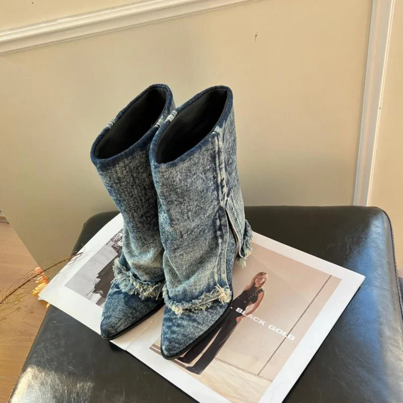 Outlaw Denim Cowboy Boots - Image 4