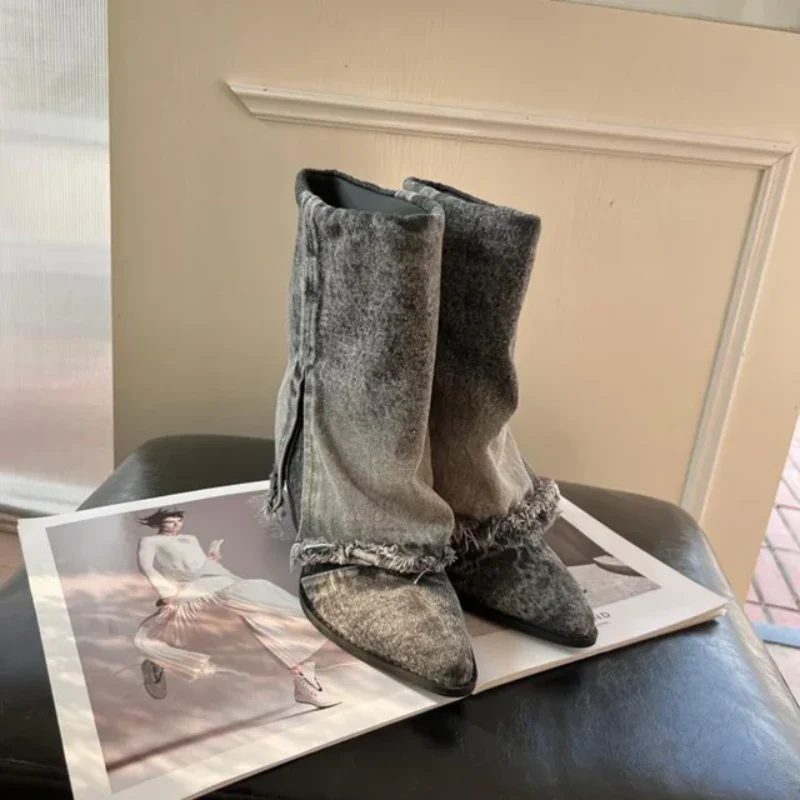 Outlaw Denim Cowboy Boots - Image 5
