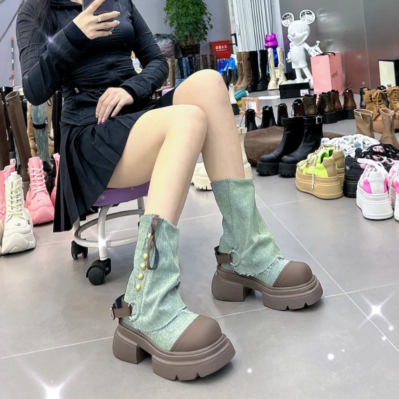 Perry Denim Boots - Image 4