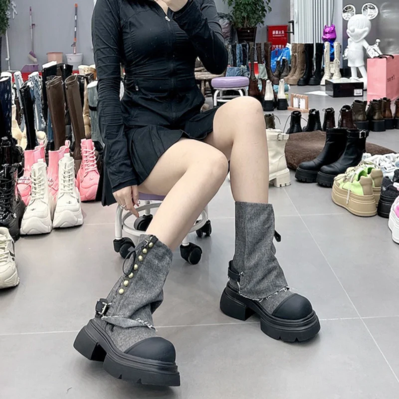 Perry Denim Boots - Image 5