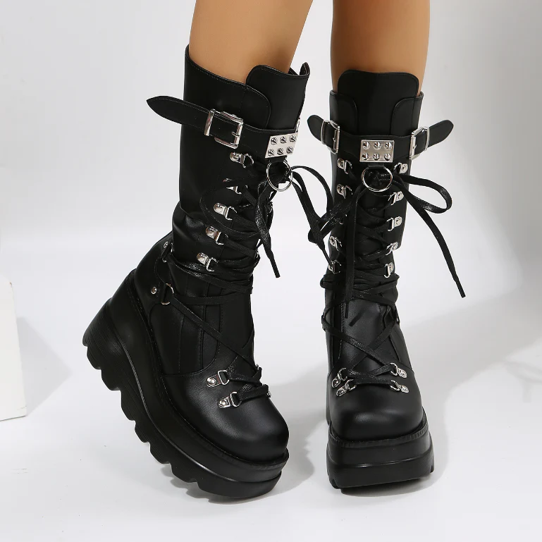 Raiden Tall Platform Boots - Image 4