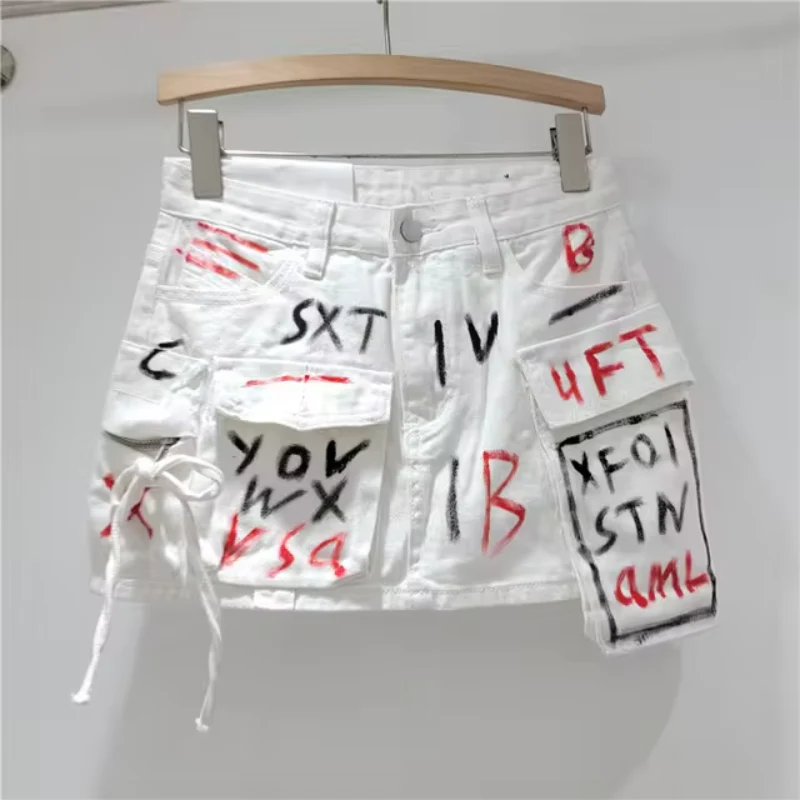 Retro Lettered Mini Skirts - Image 2
