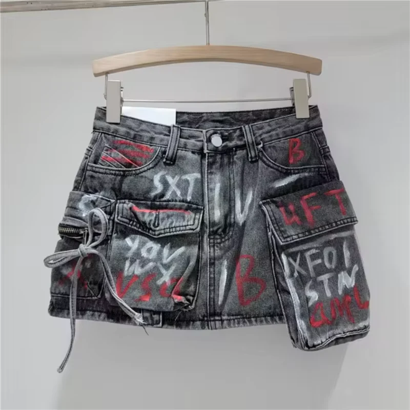 Retro Lettered Mini Skirts - Image 3