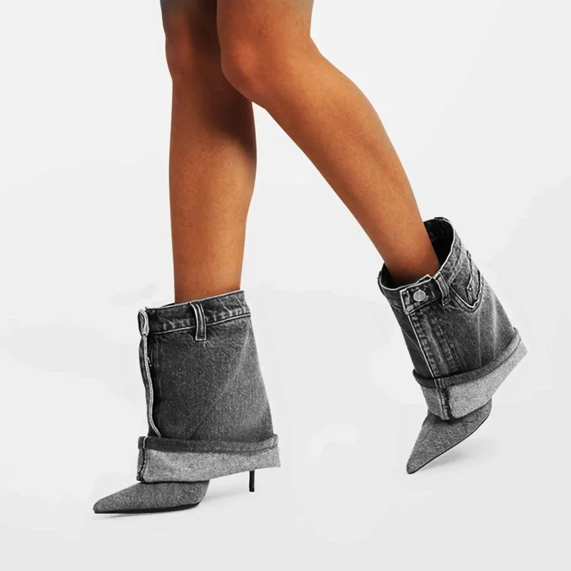 Retro Rhythm Denim Heels - Image 4