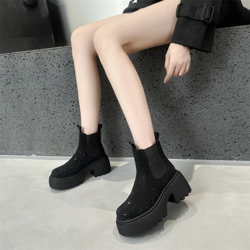 Rhinestone Run Ankle Boots - Image 5