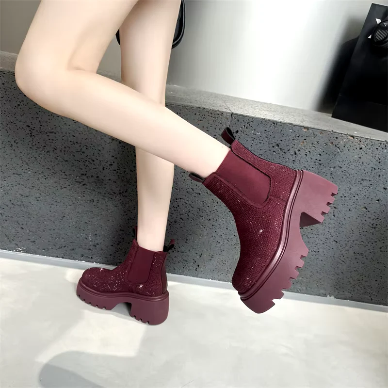 Rhinestone Run Ankle Boots - Image 6