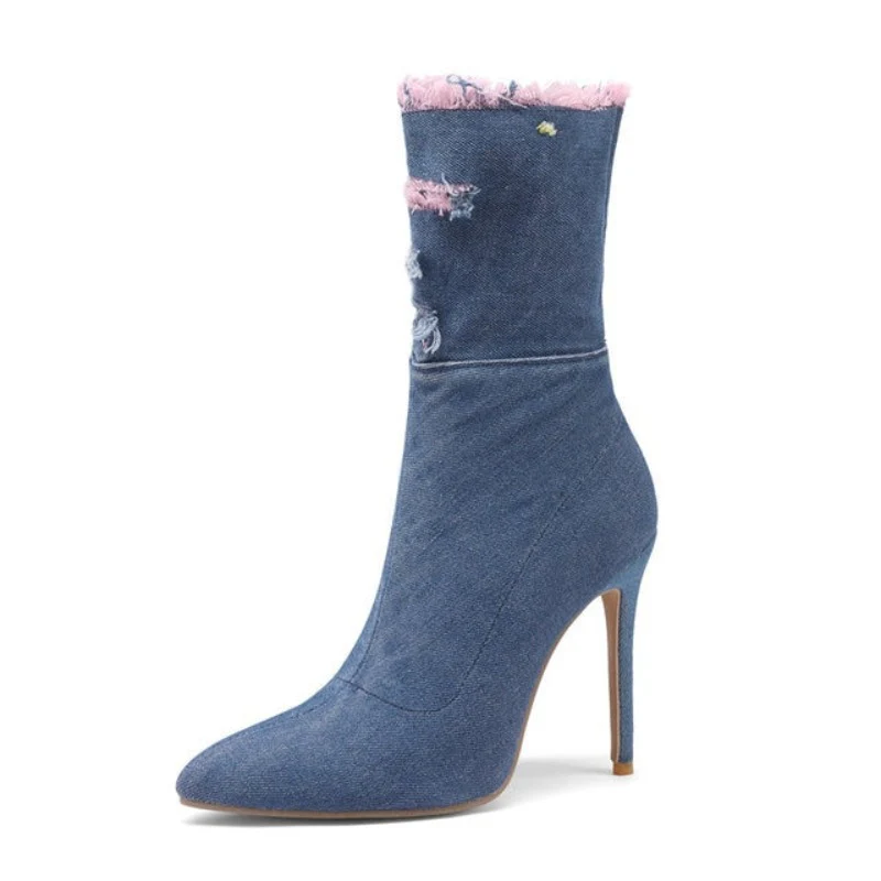 Rizzie Denim High Heels - Image 2