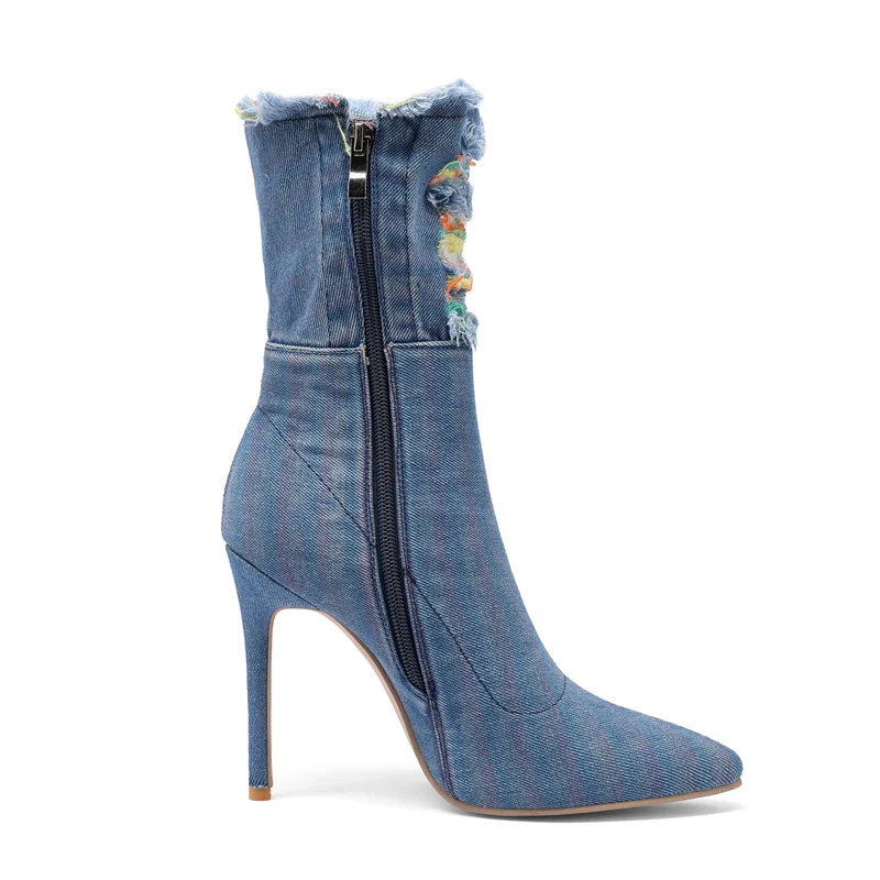 Rizzie Denim High Heels - Image 3
