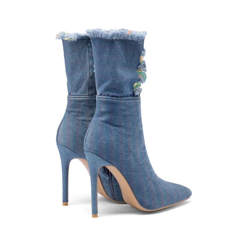 Rizzie Denim High Heels - Image 4