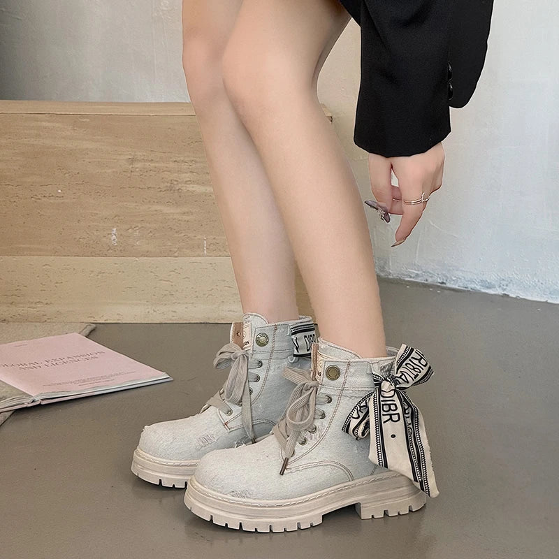 Rodeo Ribbon Denim Boots - Image 6