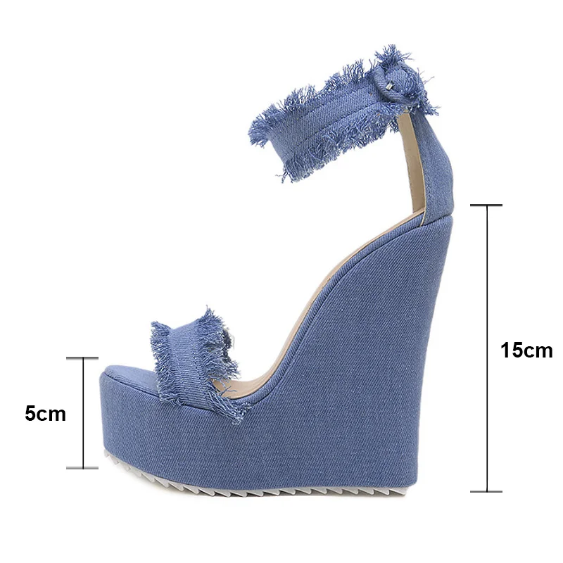 Sabrina Denim High Sandals - Image 5