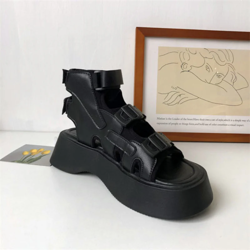 Sandy Buckle Platform Sandals - Image 2