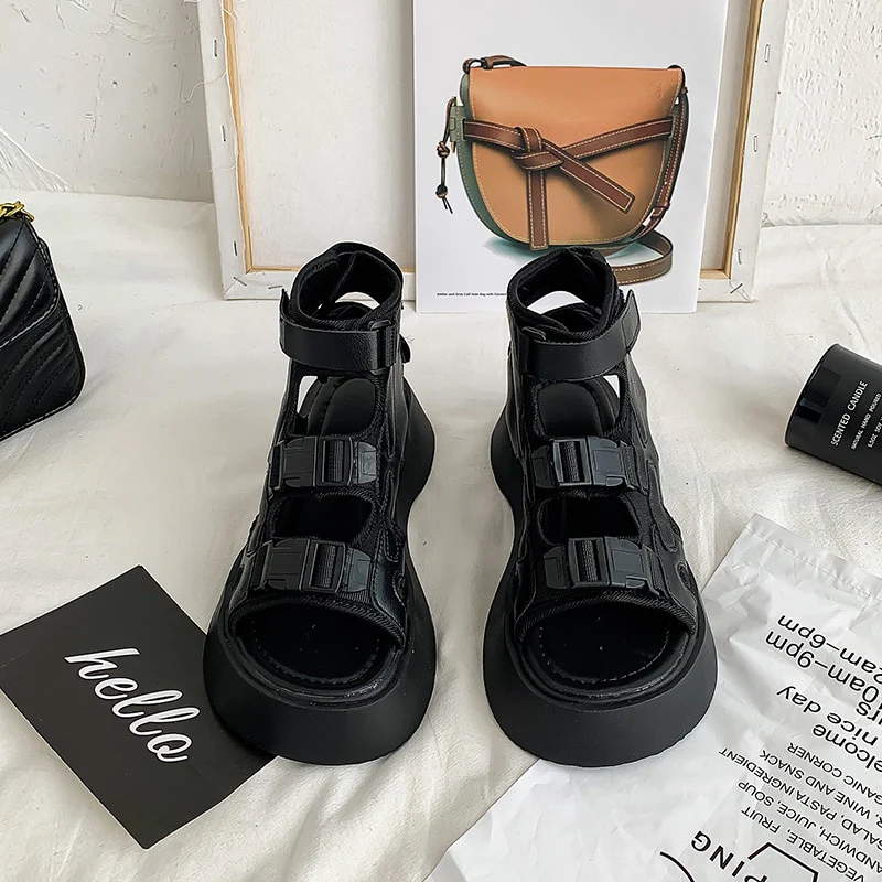 Sandy Buckle Platform Sandals - Image 6