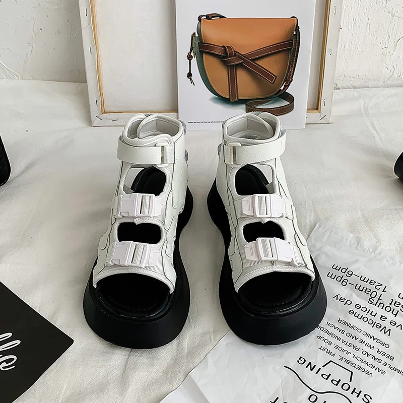 Sandy Buckle Platform Sandals - Image 8