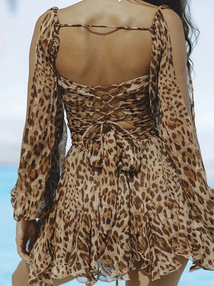 Sexy Sleeve Split Mini Dress - Image 5
